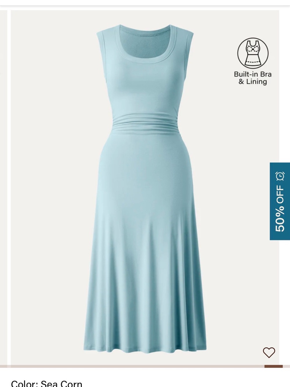 OGL Sea Corn Blue Sleeveless Midi Dress